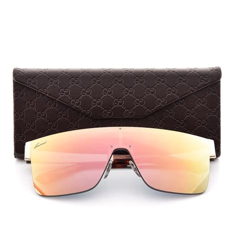 shield gucci sunglasses men|gucci rimless shield sunglasses.